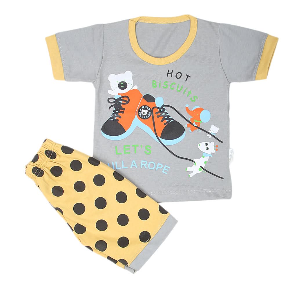 Boys Half Sleeves Suits  Sml 9101 - Grey, Kids, Boys Sets And Suits, Chase Value, Chase Value