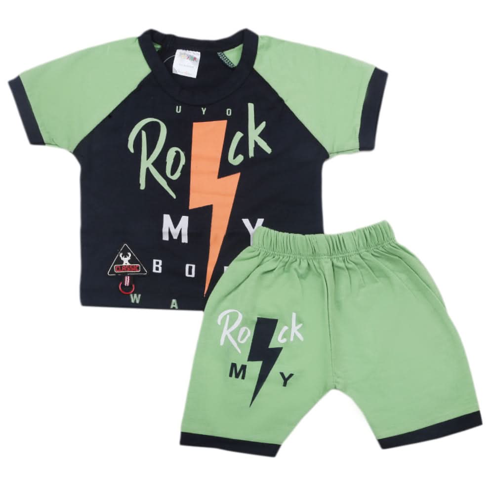 Newborn Boys Half Sleevs Suit - Green, Kids, Newborn Boys Sets And Suits, Chase Value, Chase Value