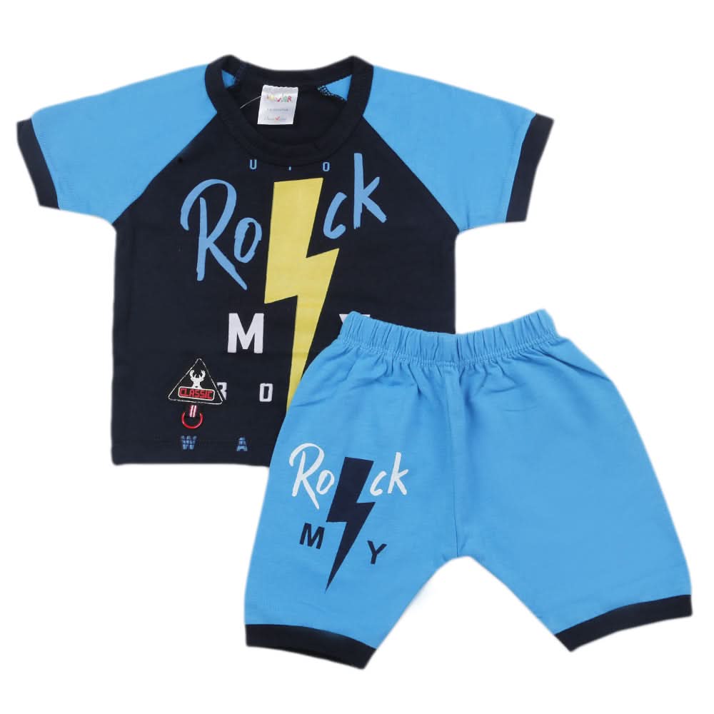 Newborn Boys Half Sleevs Suit - Blue, Kids, Newborn Boys Sets And Suits, Chase Value, Chase Value