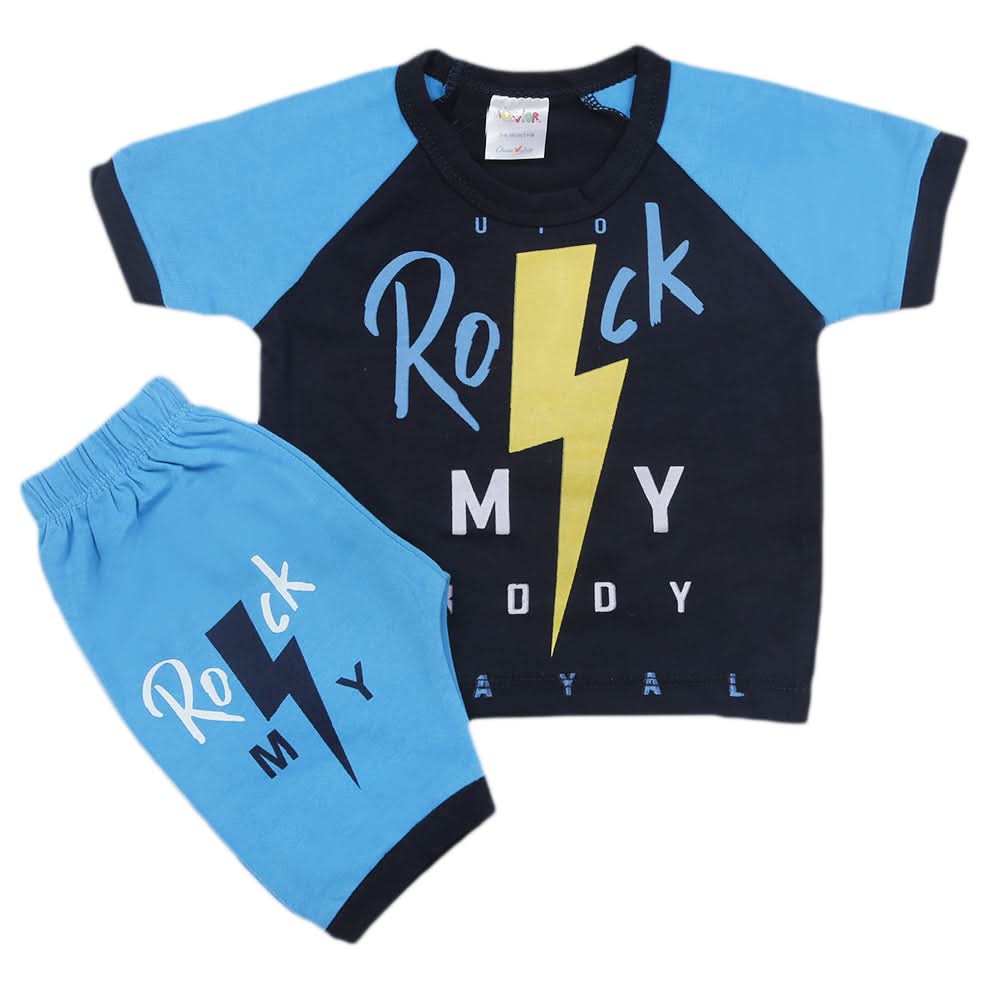 Newborn Boys Half Sleevs Suit - Blue, Kids, Newborn Boys Sets And Suits, Chase Value, Chase Value