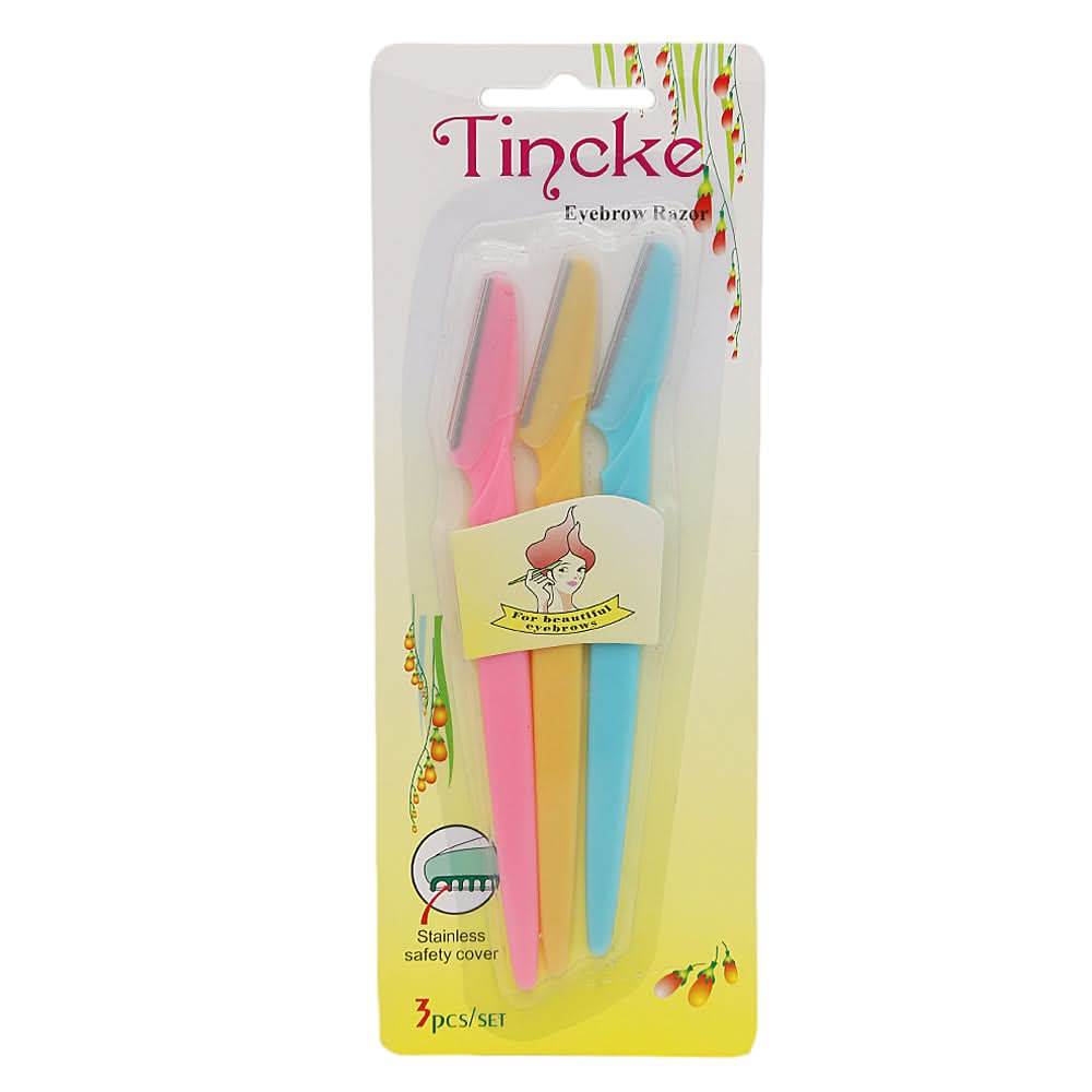 Tincke Eyebrow Razor 3 Piece E8, Beauty & Personal Care, Beauty Tools, Chase Value, Chase Value