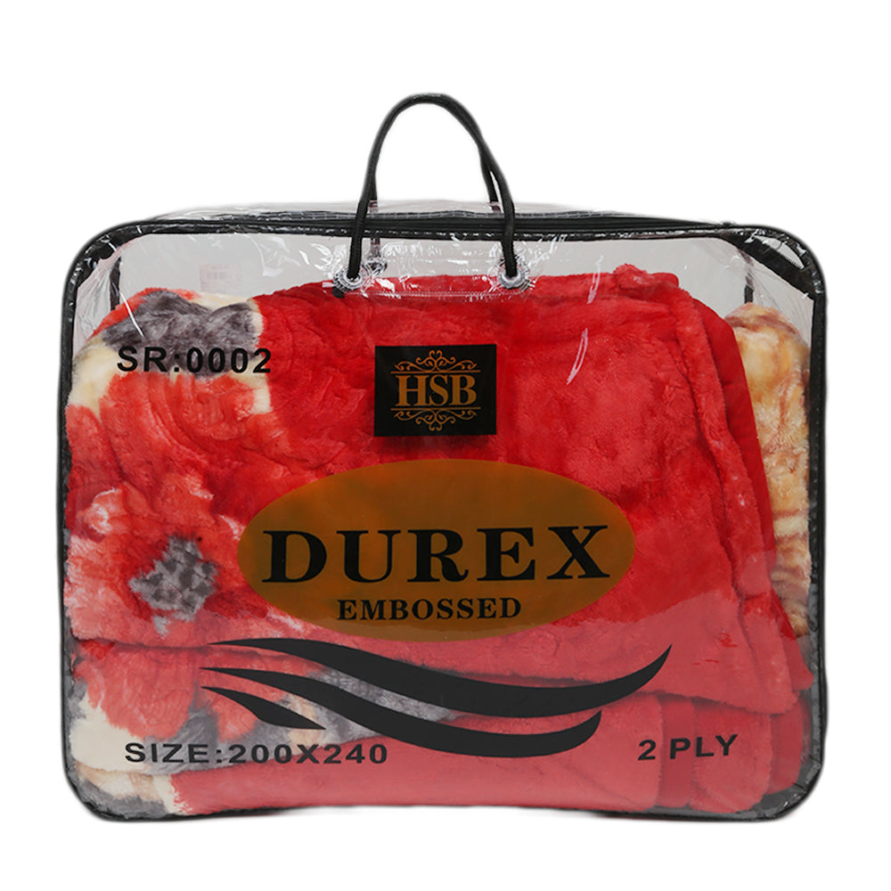 Double Bed Blanket Durex 2 Ply - Red, Home & Lifestyle, Blanket, Durex, Chase Value
