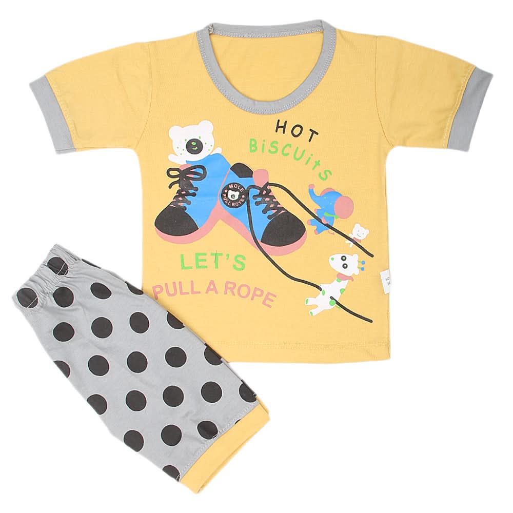 Boys Half Sleeves Suits  Sml - Mustard, Kids, Boys Sets And Suits, Chase Value, Chase Value