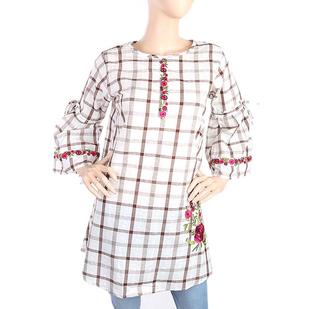 Women's Strip Cotton Kurti - Brown, Women, Ready Kurtis, Chase Value, Chase Value