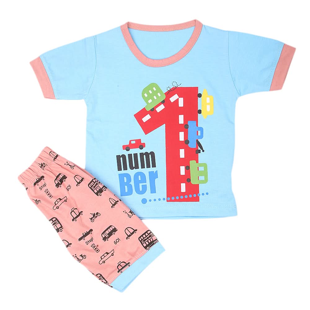 Boys Half Sleeves Suits  Sml 9098 - Blue, Kids, Boys Sets And Suits, Chase Value, Chase Value