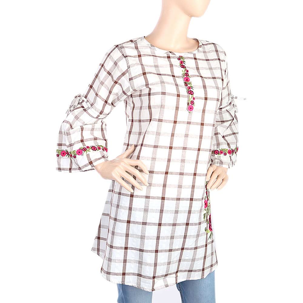Women's Strip Cotton Kurti - Brown, Women, Ready Kurtis, Chase Value, Chase Value
