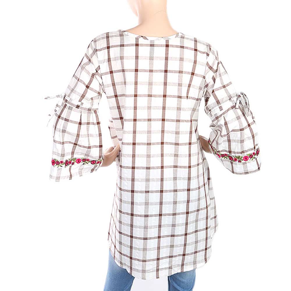 Women's Strip Cotton Kurti - Brown, Women, Ready Kurtis, Chase Value, Chase Value
