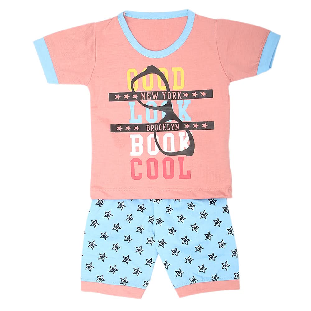 Boys Half Sleeves Suits  Sml 9103 - Pink, Kids, Boys Sets And Suits, Chase Value, Chase Value