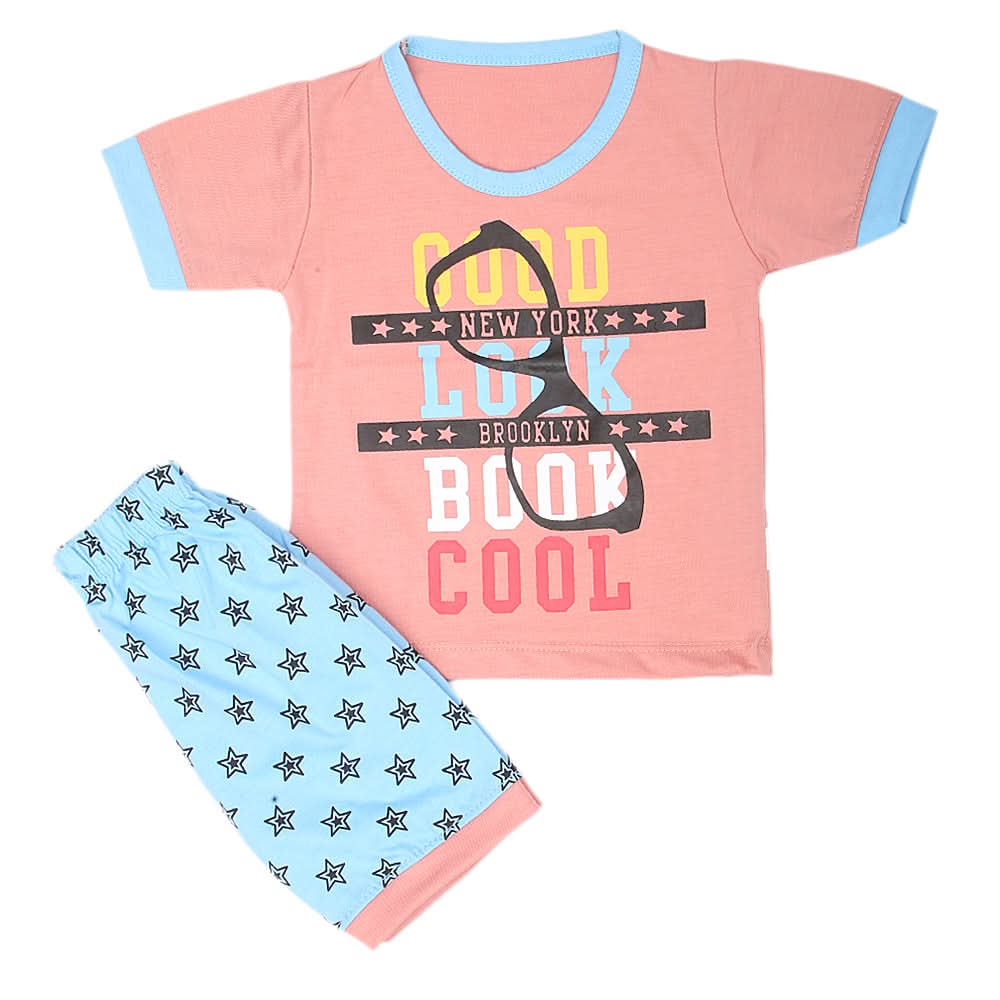 Boys Half Sleeves Suits  Sml 9103 - Pink, Kids, Boys Sets And Suits, Chase Value, Chase Value