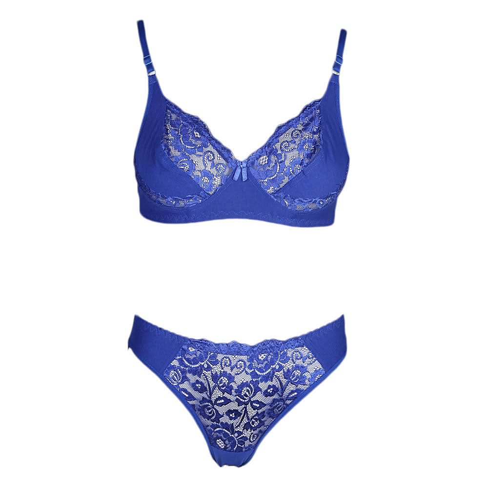 Women's Bra & Panty Set - Royal Blue, Women, Bra And Panty Sets, Chase Value, Chase Value