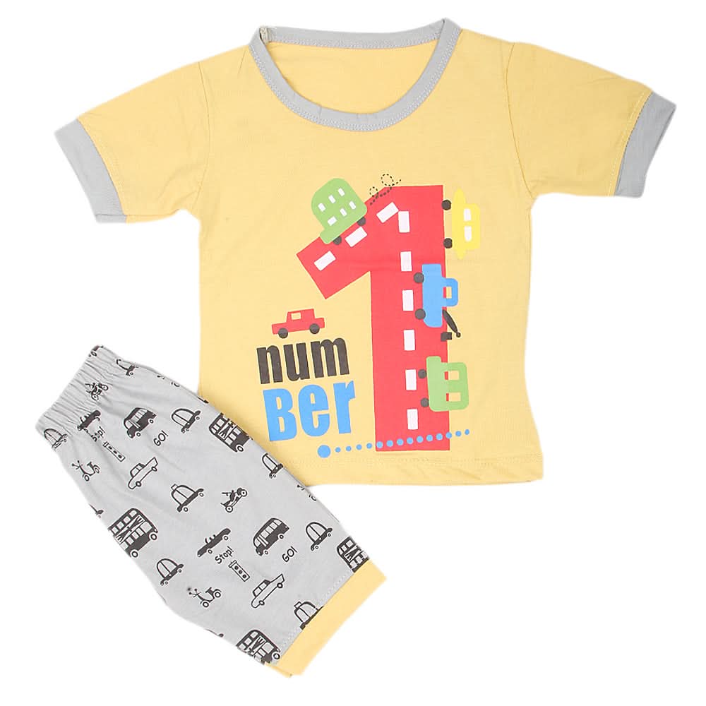 Boys Half Sleeves Suits  Sml 9098 - Mustard, Kids, Boys Sets And Suits, Chase Value, Chase Value