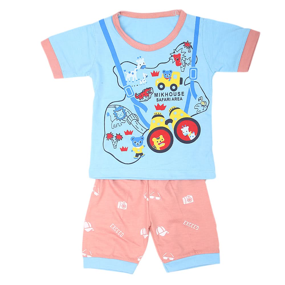 Boys Half Sleeves Suits  Sml 9099 - Blue, Kids, Boys Sets And Suits, Chase Value, Chase Value