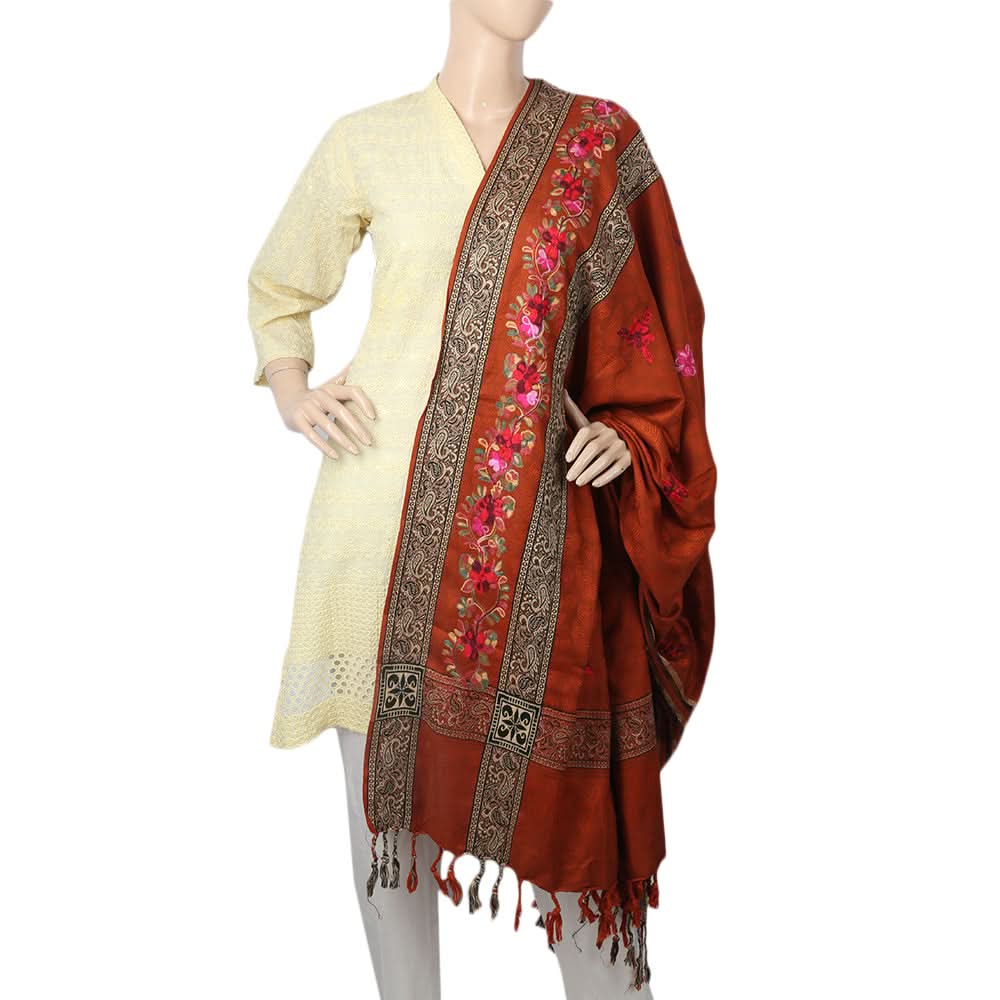 Women's Embroidered Shawl - Mustard, Women, Shawls And Scarves, Chase Value, Chase Value