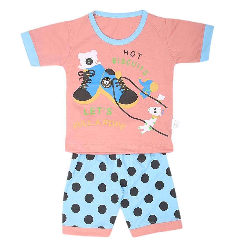 Boys Half Sleeves Suits  Sml  - Peach, Kids, Boys Sets And Suits, Chase Value, Chase Value