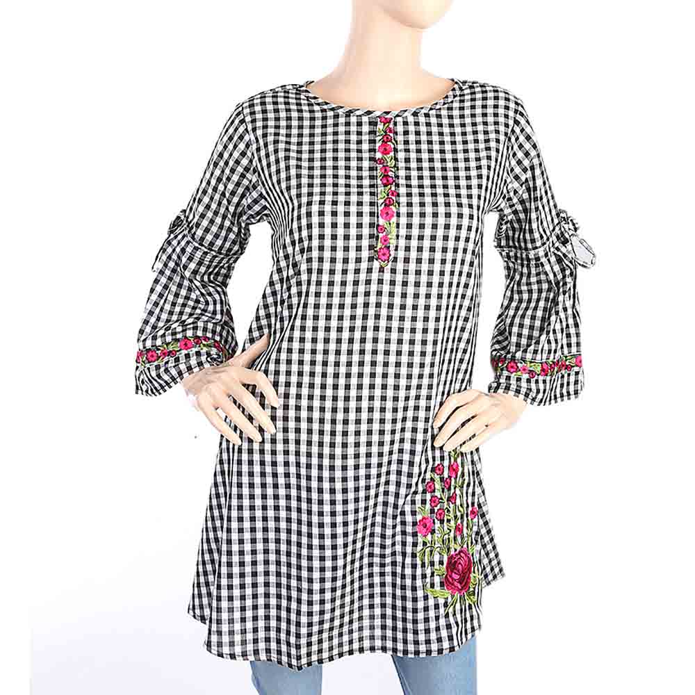 Women's Strip Cotton Kurti - Black, Women, Ready Kurtis, Chase Value, Chase Value