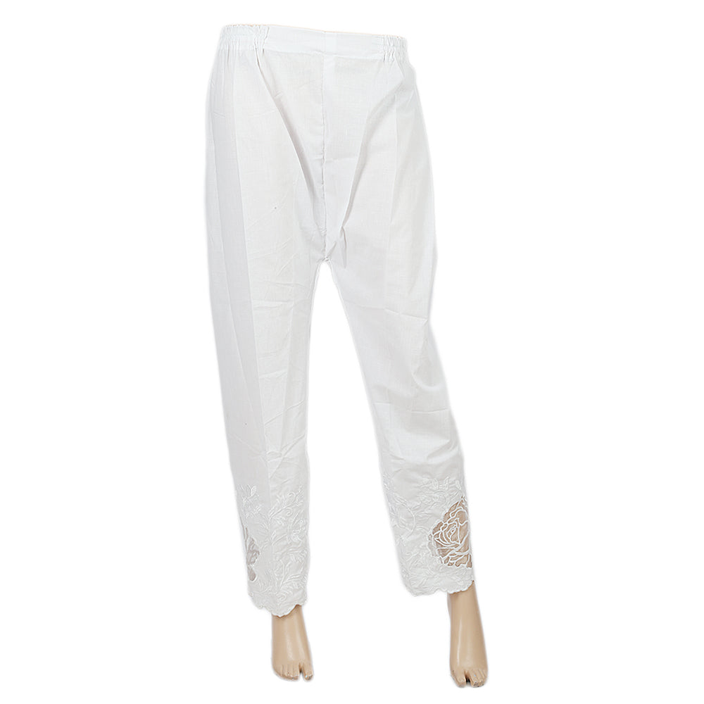 Women's Embroidered Trouser - White, Women, Pants & Tights, Chase Value, Chase Value