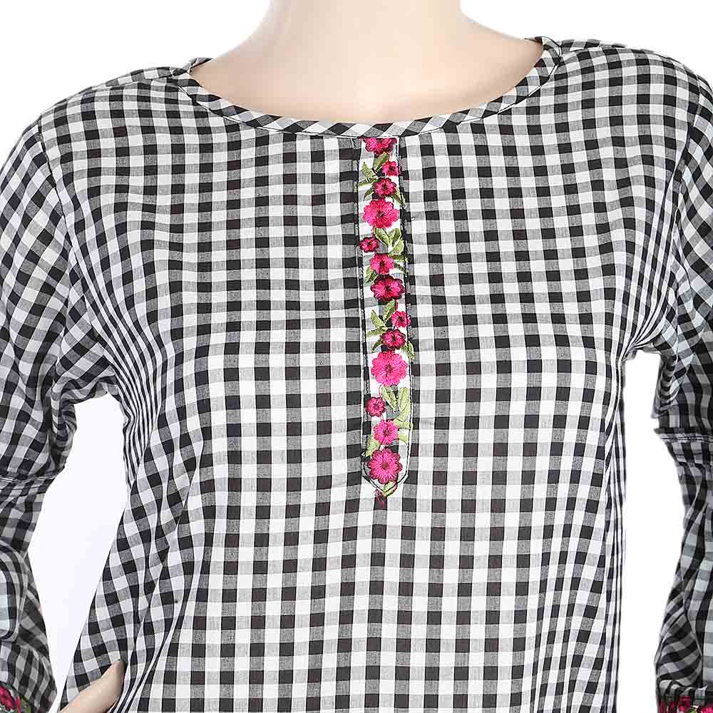 Women's Strip Cotton Kurti - Black, Women, Ready Kurtis, Chase Value, Chase Value