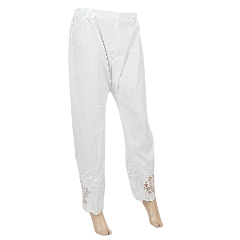 Women's Embroidered Trouser - White, Women, Pants & Tights, Chase Value, Chase Value