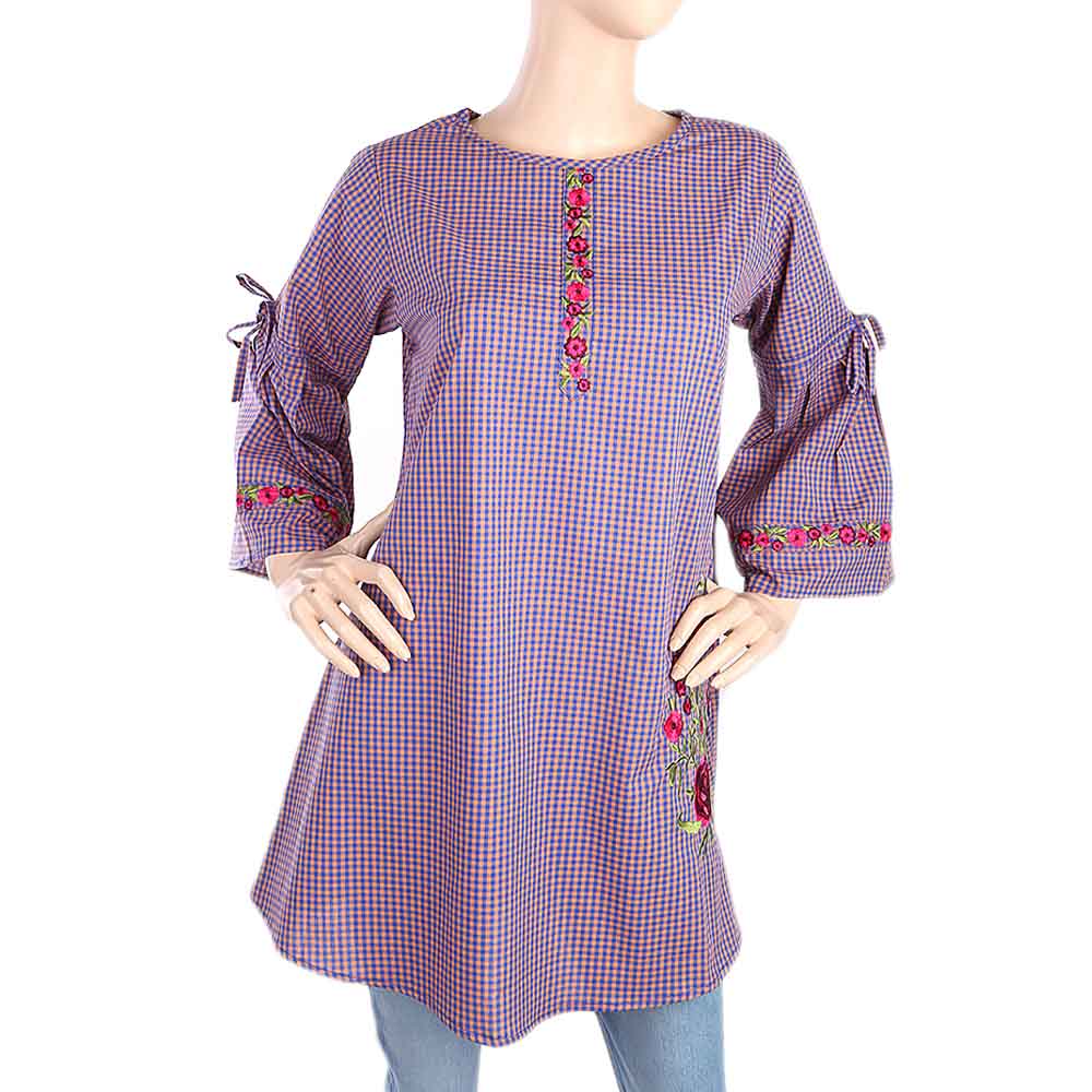 Women's Strip Cotton Kurti - Royal Blue, Women, Ready Kurtis, Chase Value, Chase Value