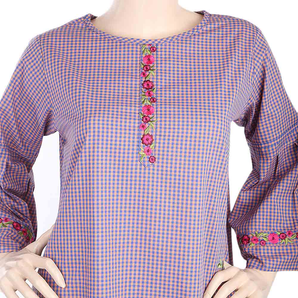 Women's Strip Cotton Kurti - Royal Blue, Women, Ready Kurtis, Chase Value, Chase Value