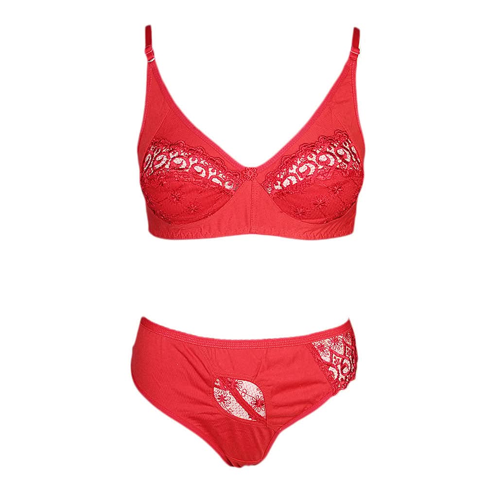 Women's Panty & Bra Set - Red, Women, Bra And Panty Sets, Chase Value, Chase Value