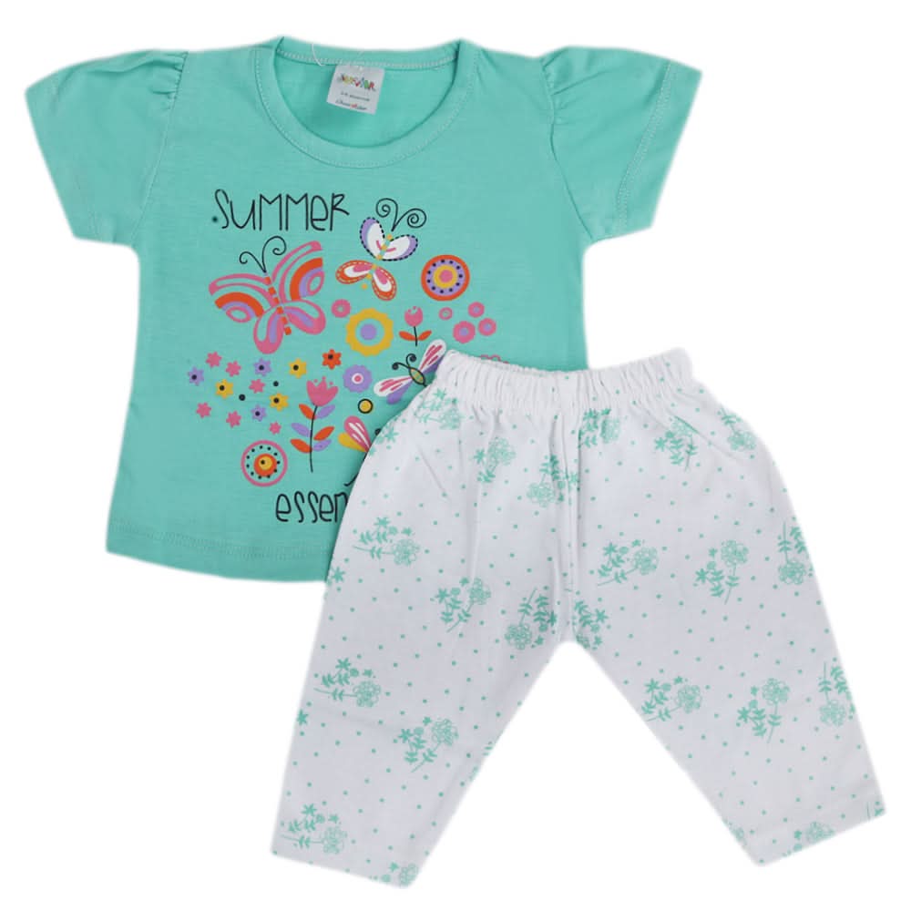 Newborn Girls Half Sleeves Suits - Green, Kids, Newborn Girls Sets And Suits, Chase Value, Chase Value