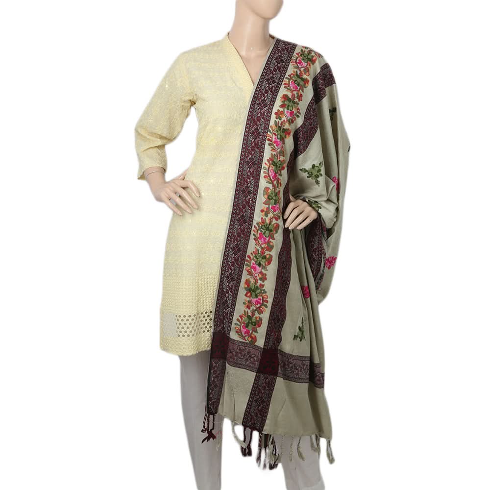 Women's Embroidered Shawl - Light Green, Women, Shawls And Scarves, Chase Value, Chase Value