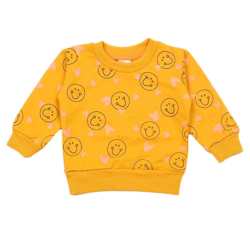 Newborn Girls Full Sleeves T-shirt - Mustard, Newborn Girls T-Shirts, Chase Value, Chase Value