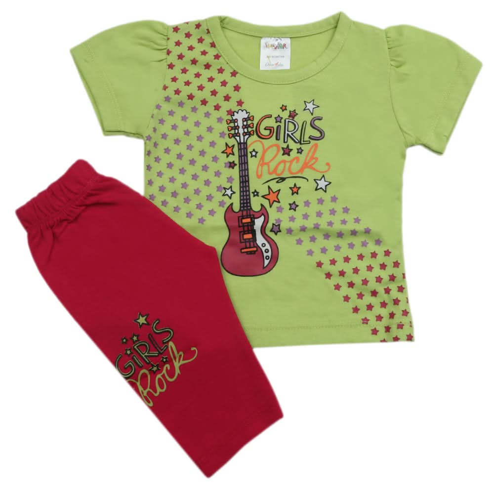 Newborn Girls Half Sleeves Suits - Green, Kids, Newborn Girls Sets And Suits, Chase Value, Chase Value