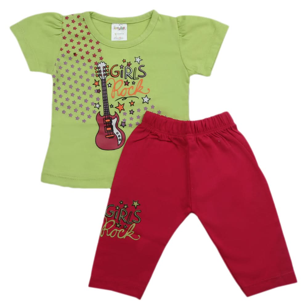 Newborn Girls Half Sleeves Suits - Green, Kids, Newborn Girls Sets And Suits, Chase Value, Chase Value