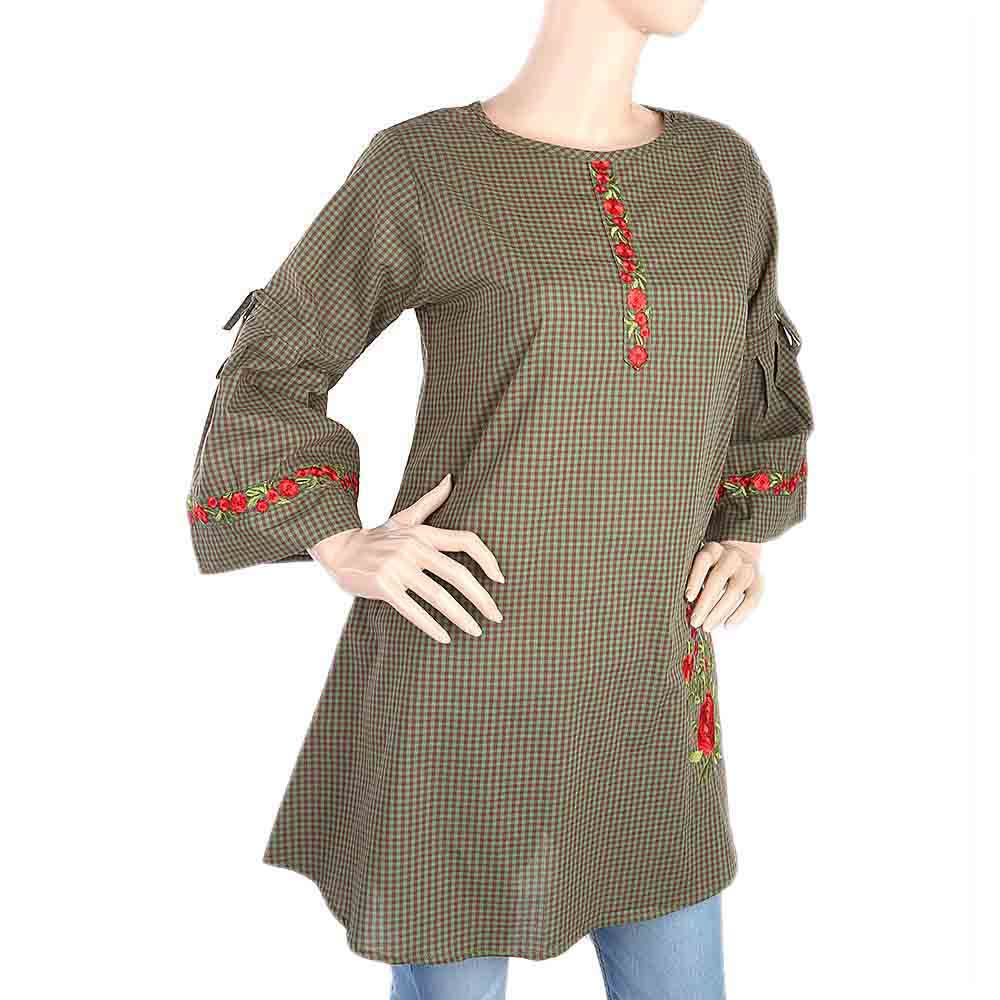 Women's Strip Cotton Kurti - Green, Women, Ready Kurtis, Chase Value, Chase Value