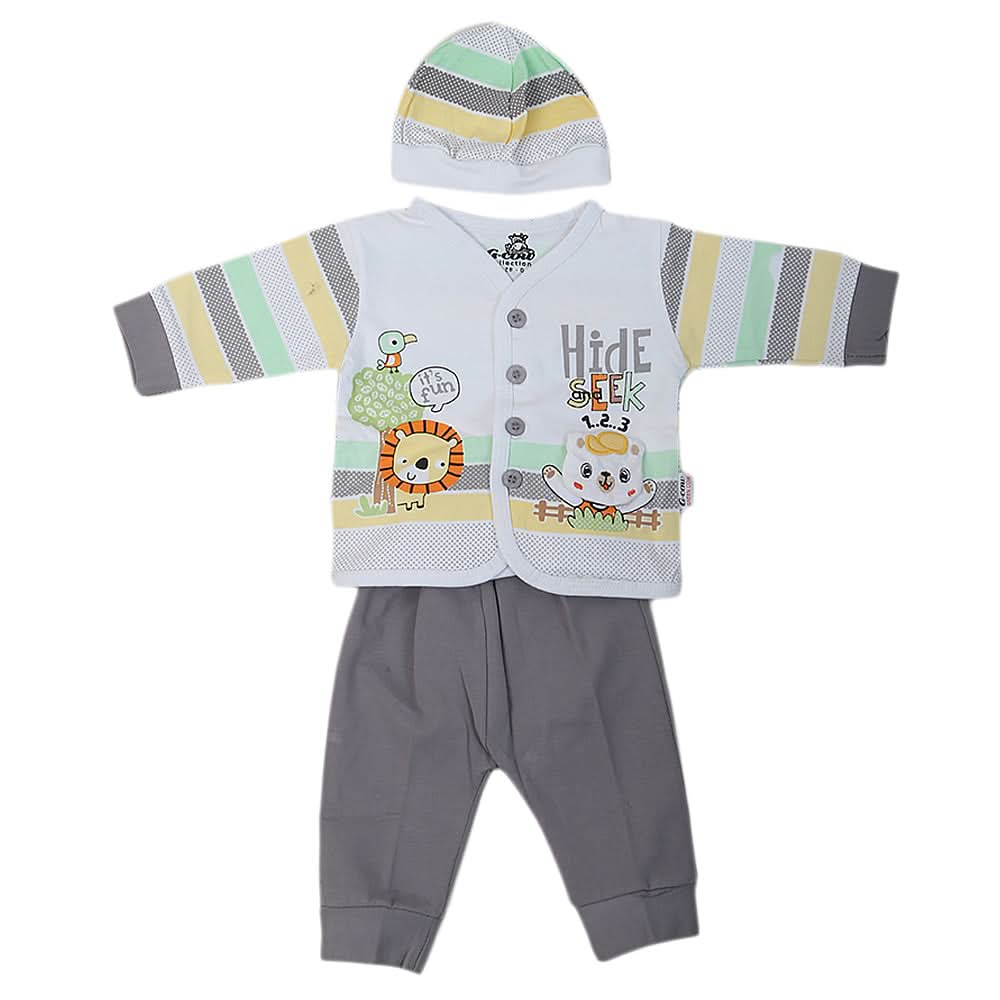 Newborn Boys Full Sleeves Suit - Grey, Kids, NB Boys Sets And Suits, Chase Value, Chase Value