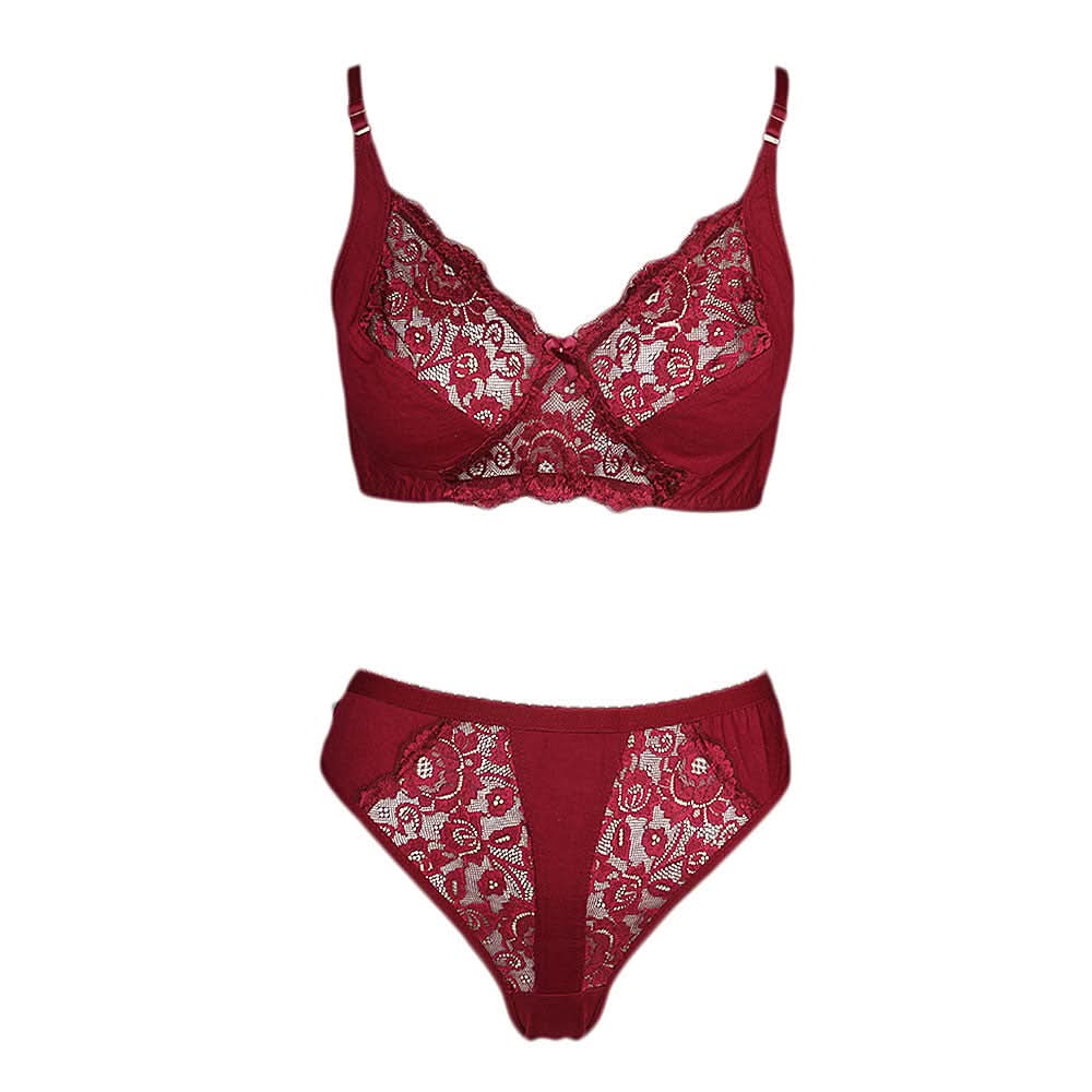 Women's Bra & Panty Set - Maroon, Women, Bra And Panty Sets, Chase Value, Chase Value