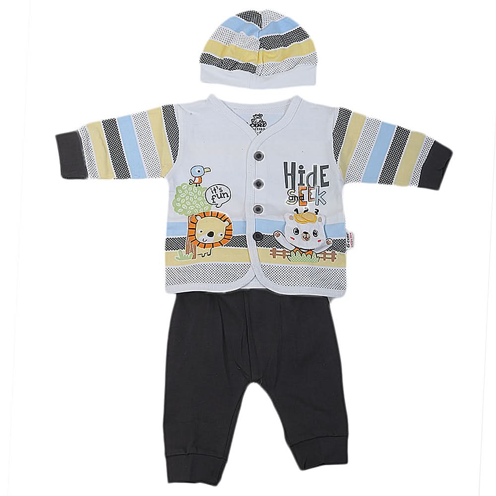 Newborn Boys Full Sleeves Suit - Dark Grey, Kids, NB Boys Sets And Suits, Chase Value, Chase Value