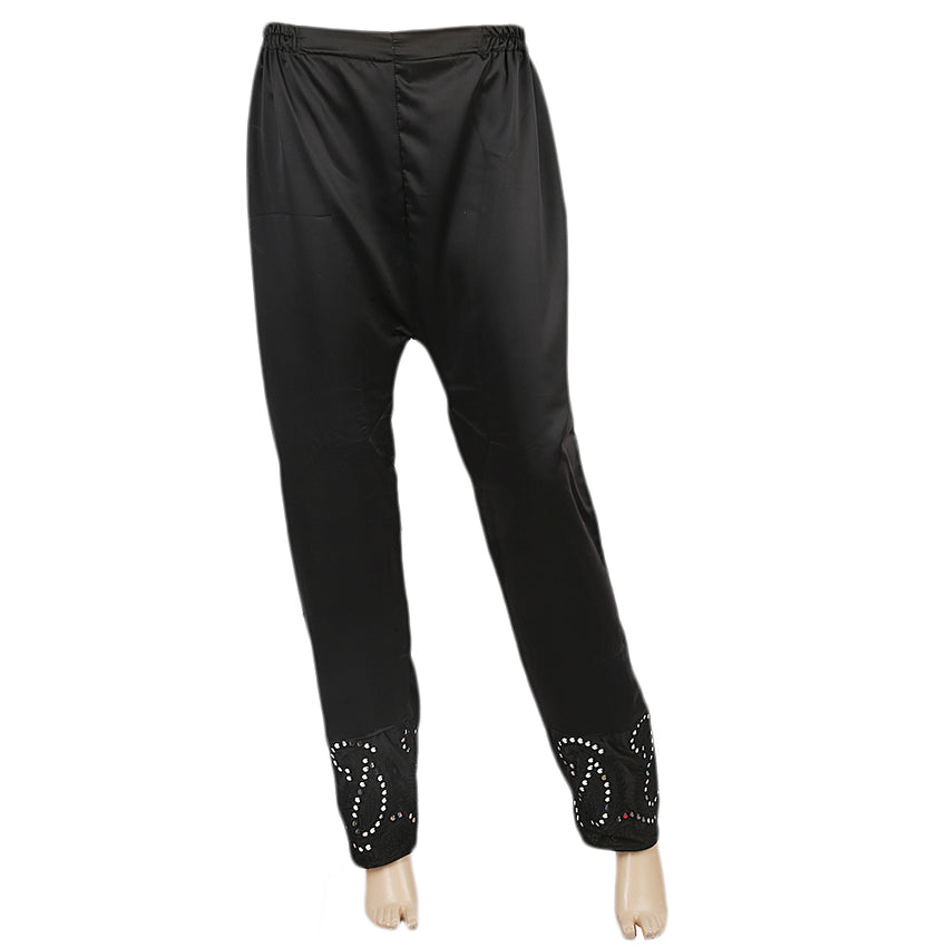 Women's Silk Embroidered Trouser - Black, Women, Pants & Tights, Chase Value, Chase Value