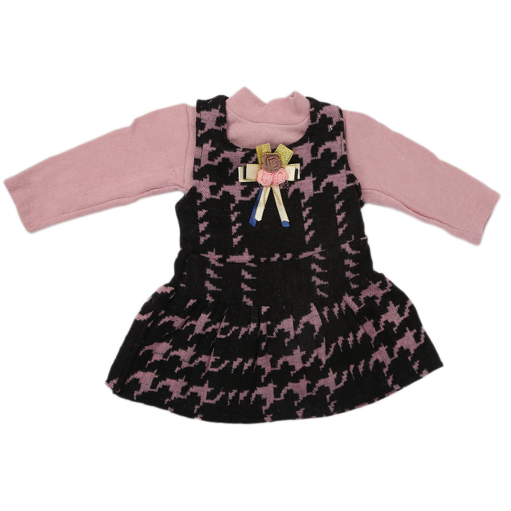 Newborn Girls 2 Piece Frock - Tea Pink, Kids, NB Girls Frocks, Chase Value, Chase Value