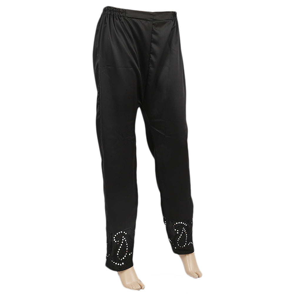 Women's Silk Embroidered Trouser - Black, Women, Pants & Tights, Chase Value, Chase Value
