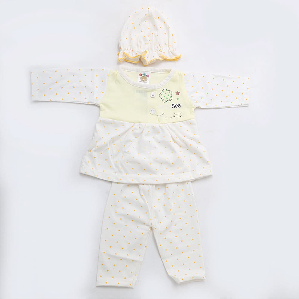 Newborn Girls Full Sleeves Suit - Yellow, Kids, NB Girls Sets And Suits, Chase Value, Chase Value