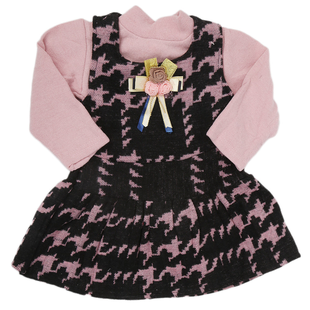 Newborn Girls 2 Piece Frock - Tea Pink, Kids, NB Girls Frocks, Chase Value, Chase Value