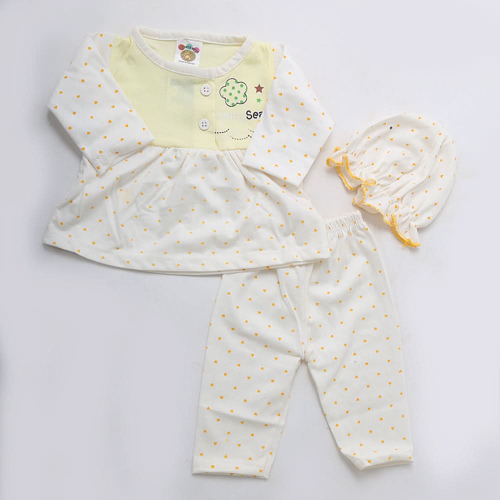 Newborn Girls Full Sleeves Suit - Yellow, Kids, NB Girls Sets And Suits, Chase Value, Chase Value