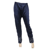 Women's Silk Embroidered Trouser - N - Blue, Women, Pants & Tights, Chase Value, Chase Value