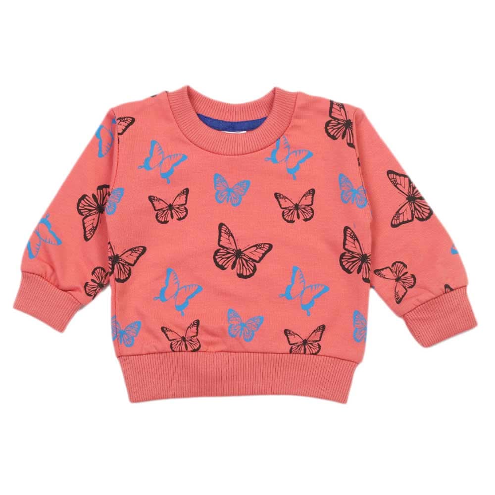 Newborn Girls Full Sleeves T-shirt - Tea Pink, Newborn Girls T-Shirts, Chase Value, Chase Value