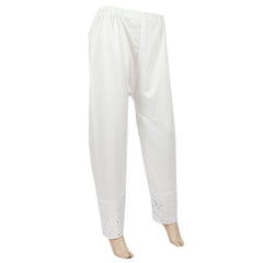 Women's Silk Embroidered Trouser - White, Women, Pants & Tights, Chase Value, Chase Value