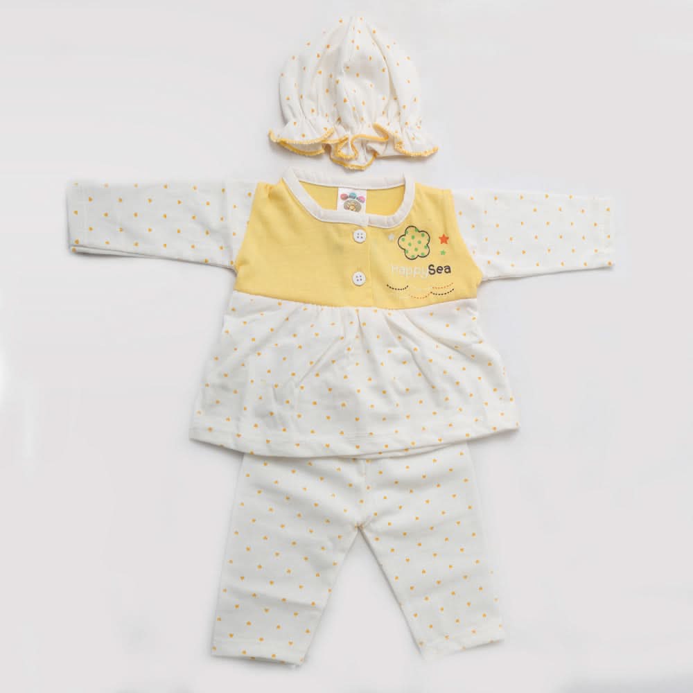 Newborn Girls Full Sleeves Suit - Mustard, Kids, NB Girls Sets And Suits, Chase Value, Chase Value