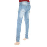 Women's Denim Pant With Bottom Slit Pearls - Mid Blue, Women, Pants & Tights, Chase Value, Chase Value