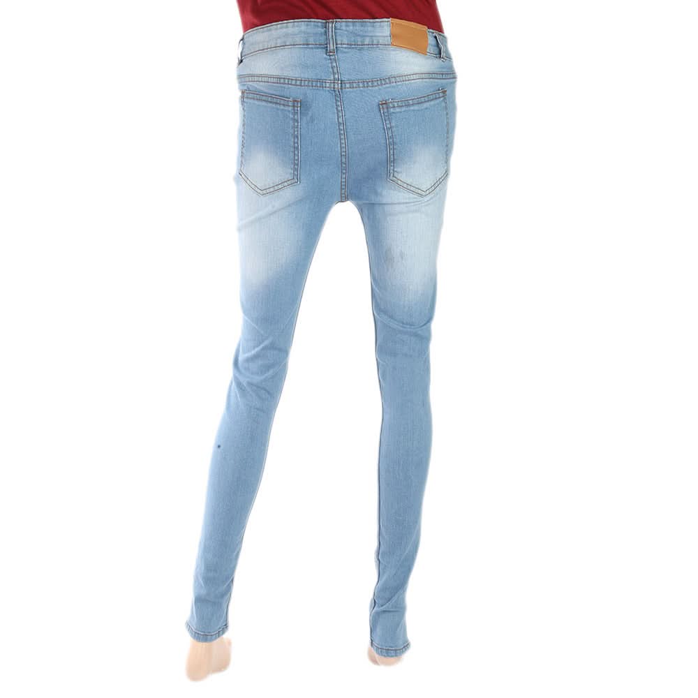 Women's Denim Pant With Bottom Slit Pearls - Mid Blue, Women, Pants & Tights, Chase Value, Chase Value