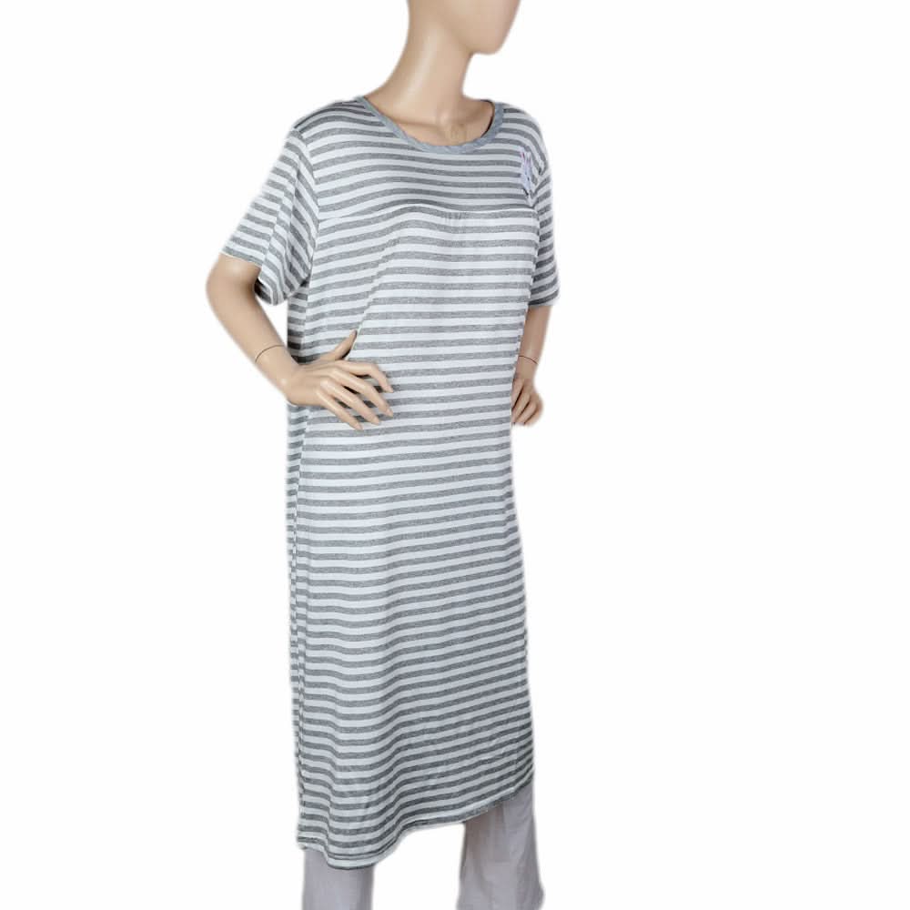 Women's Night Long T Shirt - Grey, Women, Night Suit, Chase Value, Chase Value