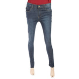 Women's Denim Pant With Bottom Slit Pearls - Dark Blue, Women, Pants & Tights, Chase Value, Chase Value