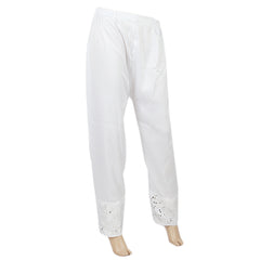 Women's Silk Embroidered Trouser - White, Women, Pants & Tights, Chase Value, Chase Value