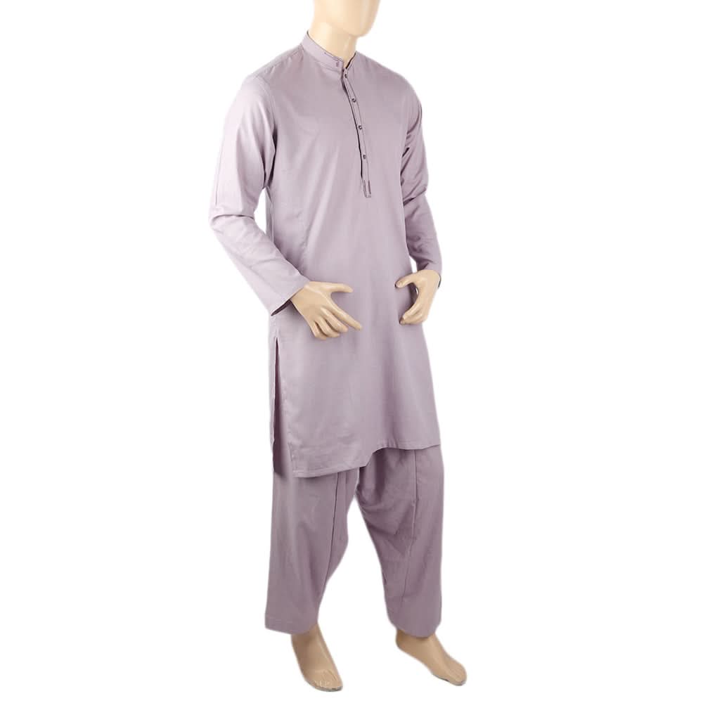 Men's Mashriq Slim Fit Embroided Shalwar Suit - Purple, Men, Shalwar Kameez, Chase Value, Chase Value